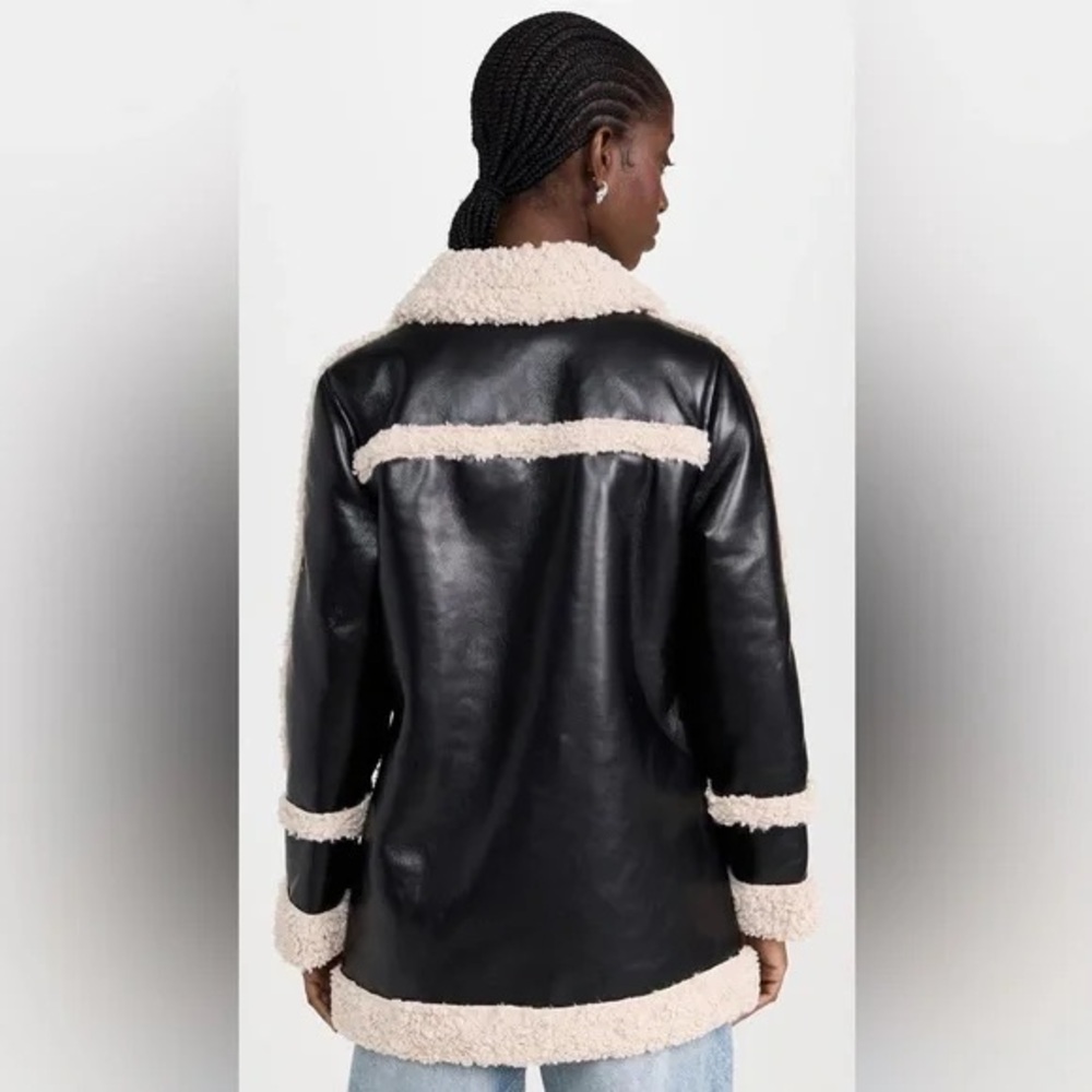 NWT 7 For All Mankind Faux Sherpa Faux Leather Jacket - Picture 4 of 10